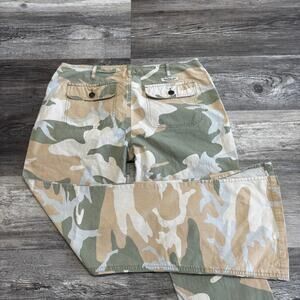 Vintage Y2K Abercrombie & Fitch Green Tan Womens 32x30 Flare Light Camo Pants‎